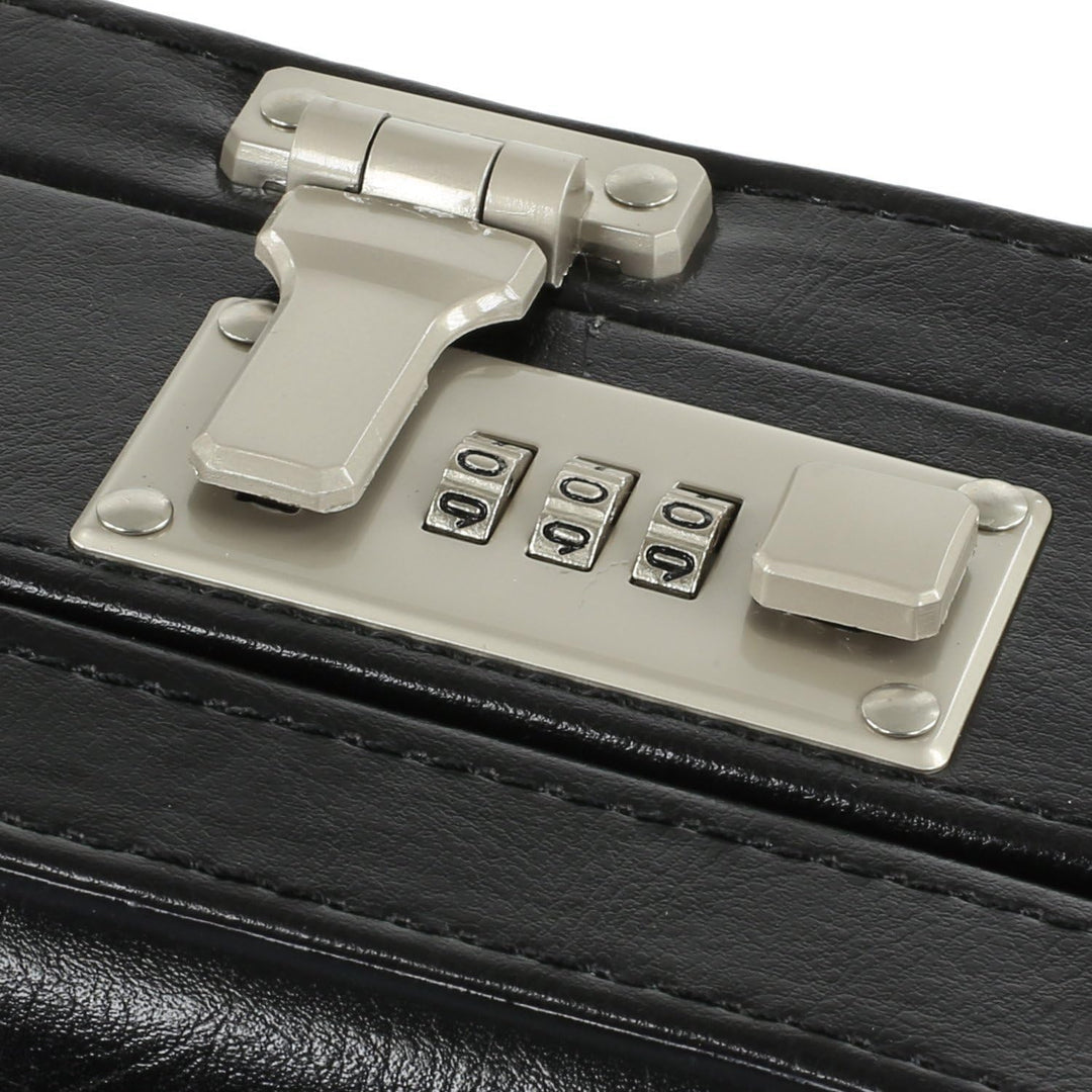 Bowatex Dokumentenkoffer Aktenkoffer Leder-Faserstoff Koffer Schwarz 44 cm