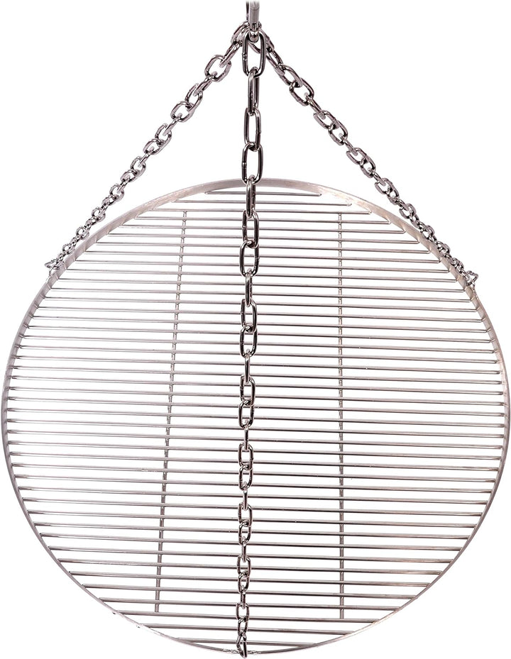 Grillrost Ø 70 cm mit Kette Edelstahl 6 mm Grillstabdicke/Stababstand 10 mm für Schwenkgrill BBQ Dre