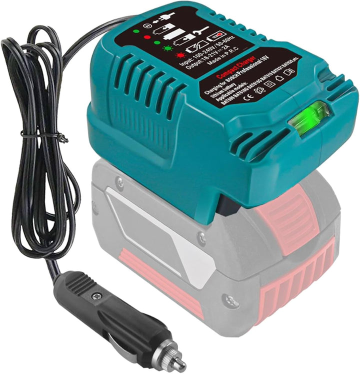 TPDL Auto Ladegerät für Bosch Professional 18 Volt System Akku mit LED Anzeige, Car Ladegerät Ersatz