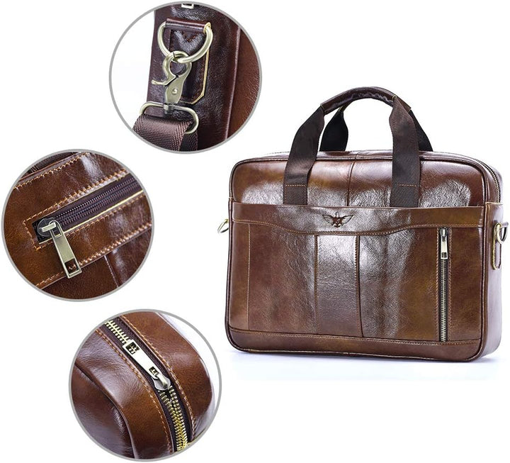 BAGZY Laptoptasche 15.6 Zoll Aktentasche Herren Umhängetasche Geschenk für Männer Handtasche für Mä