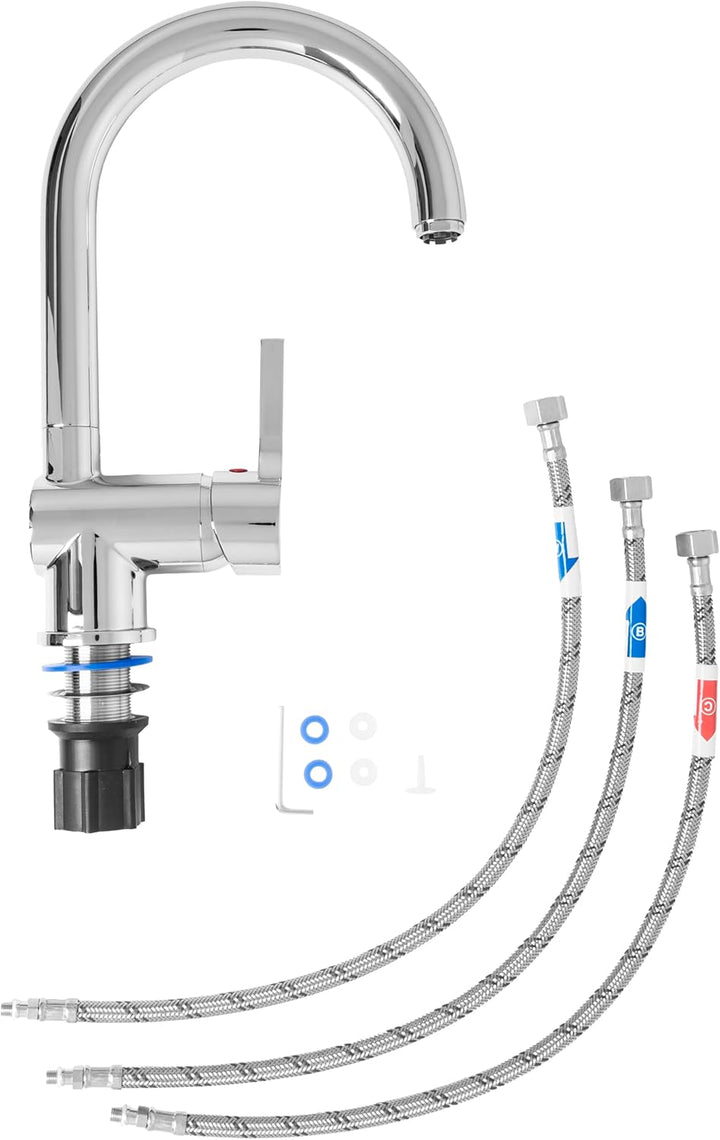 Cornat Spültisch-Einhebelarmatur "Skagen" - Robuster Druckgusskörper - verchromt - Hoher & schwenkba