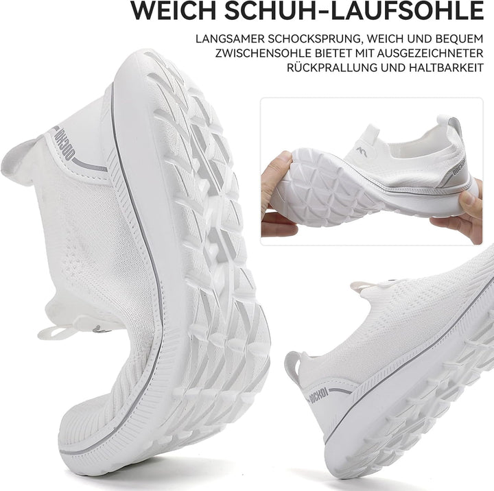 ODCKOI Schuhe Herren Sneaker Ohne Schnuersenkel Slip-on Schuhe Mesh Atmungsaktiv Leicht Laufschuhe C