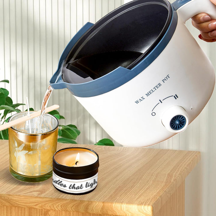 LINGQIAN Soja-Kerzen-Herstellungsset mit elektrischem Wachsschmelzer, Kerzenherstellung für Anfänger
