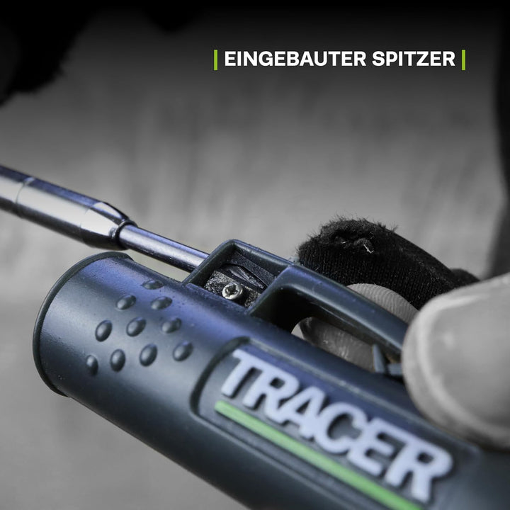 Tracer Markierungsset – Tiefloch-Schreinerbleistift, Ersatzminen x 6 und 2 verstopfungsfreie Marker