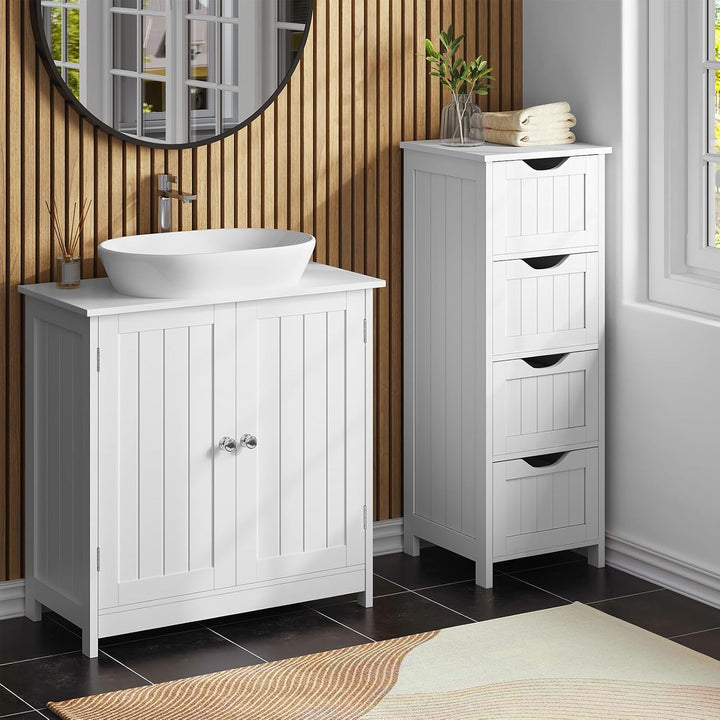 WOLTU Waschbeckenunterschrank, Unterschrank Waschbecken, Waschtischunterschrank, Badunterschrank, We