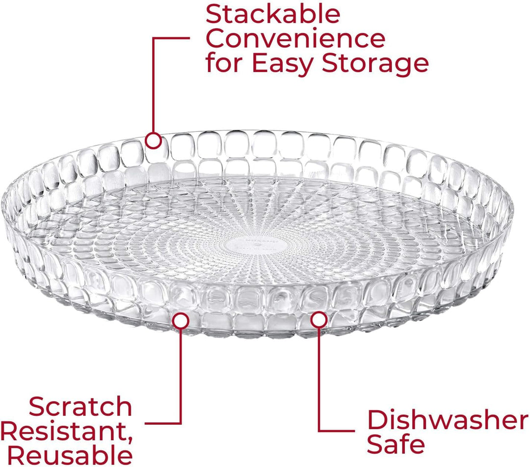Guzzini - Tiffany, Rundes Tablett - Transparent, Ø35,6x h4 cm - 19890100 1 Durchsichtig, 1 Durchsich