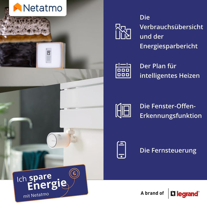 Netatmo Smarte Wlan Heizkörperthermostate Starterpaket Zur Steuerung von Heizkörpern (ohne eigene He