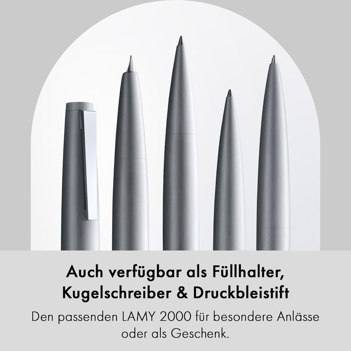 LAMY 2000 Tintenroller 302 - Rollpen aus Edelstahl samtmattiet in der Farbe Silber – Mit Tintenrolle