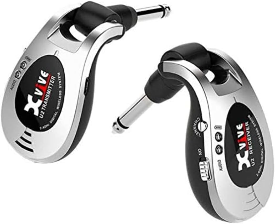 Xvive U2 Wireless Digital Transmitter/Receiver System for Guitar, Bass and Other Instruments, Rechar