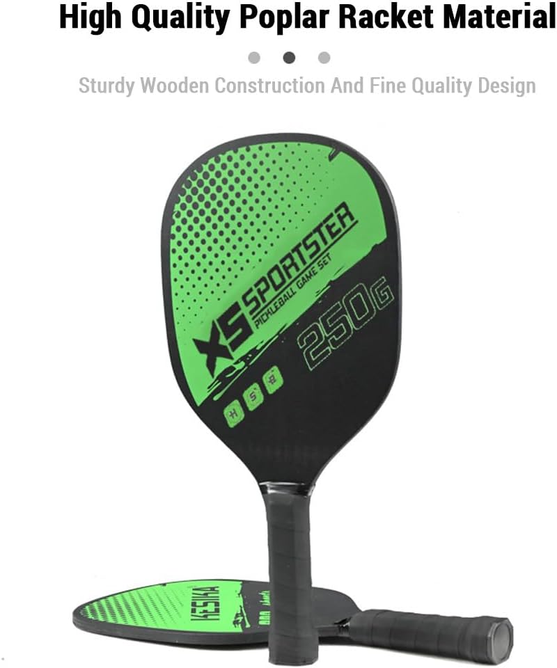 Lixada Pickleball Paddelschläger, 4 Pickleball Bälle mit 2 Paddeln, Indoor & Outdoor Pickleball Padd