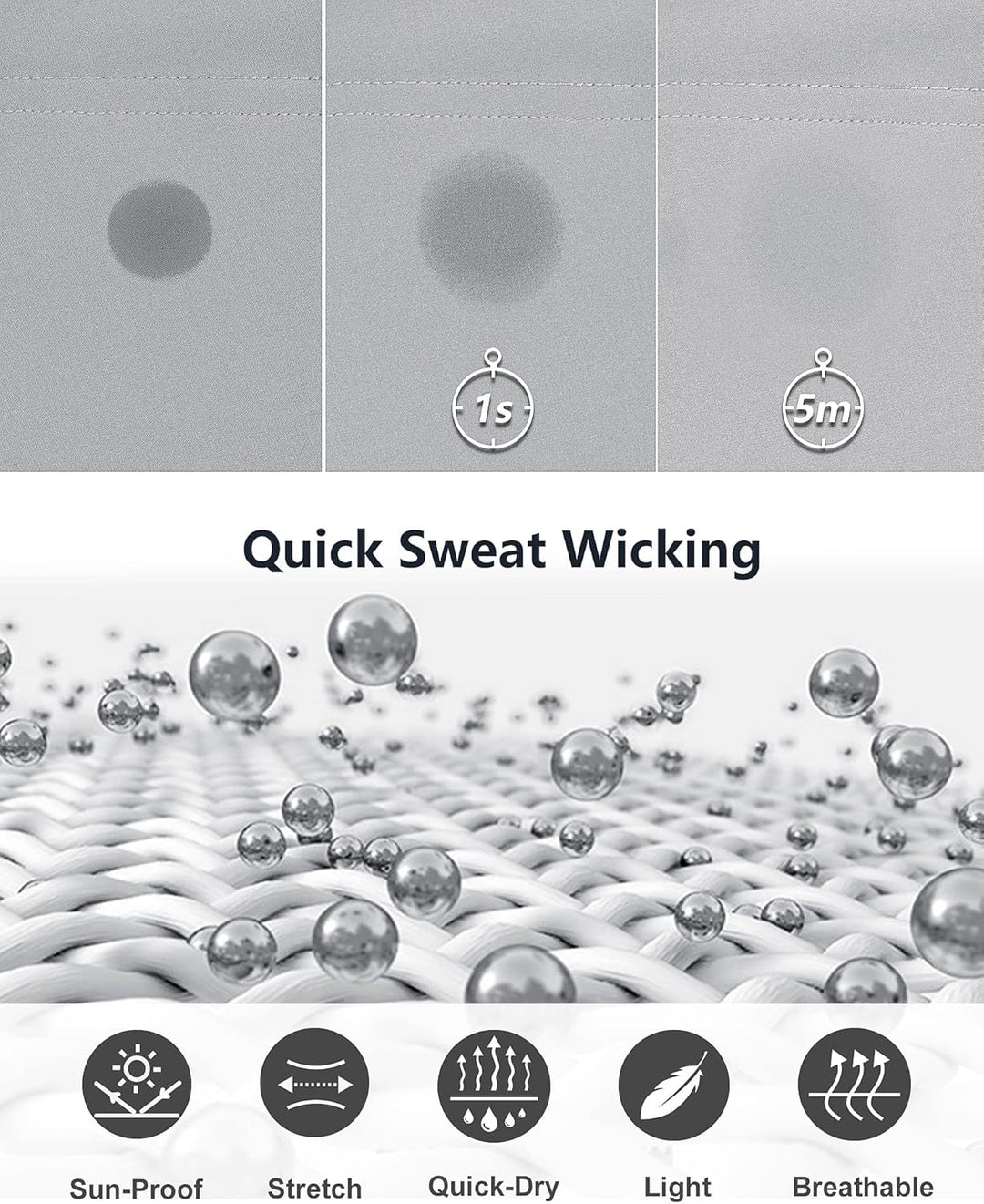 33,000ft Herren Golf Shorts UPF 50+ Stretch Shorts Leichte Schnelltrocknende 9" Bermuda Shorts Kurze