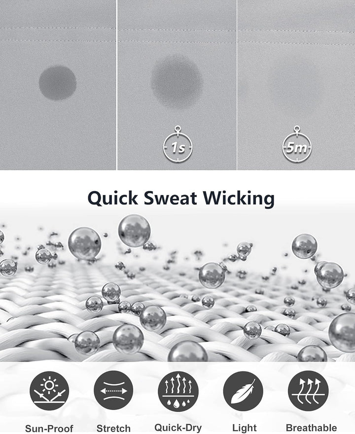 33,000ft Herren Golf Shorts UPF 50+ Stretch Shorts Leichte Schnelltrocknende 9" Bermuda Shorts Kurze