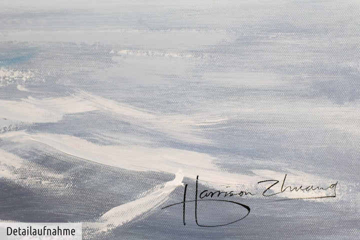 KunstLoft Leinwandbild | 100% HANDGEMALT | 150x50cm | Gemälde 'Leuchtturm in Sicht' | Leuchtturm | B