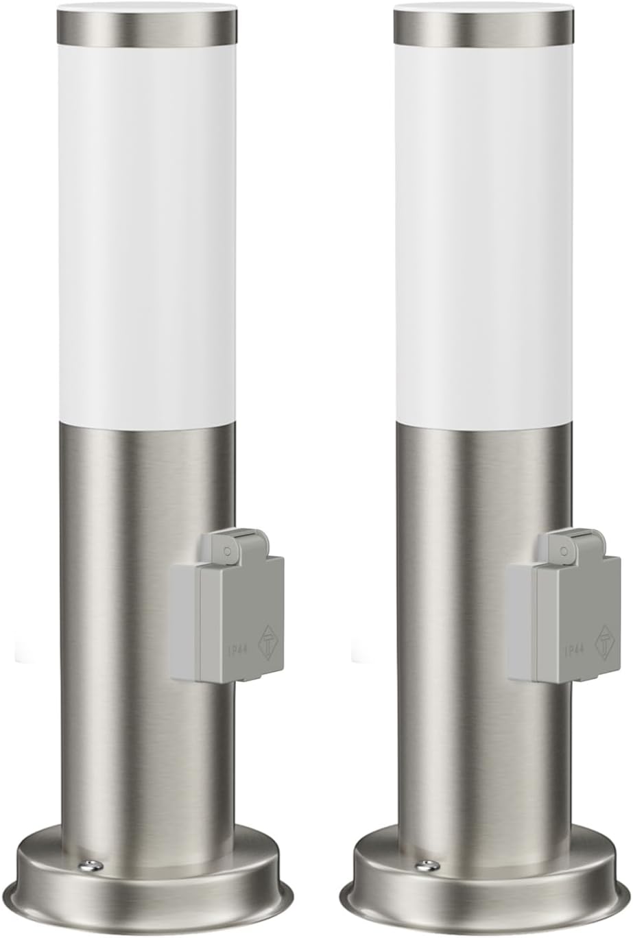 ledscom.de Wegelicht/Pollerleuchte/Gartenleuchte PORU für aussen, IP44, 39 cm, edelstahl, 1x E27 max