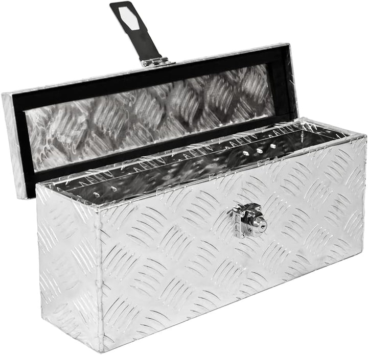 Trucky Truckbox, Deichselbox Aluminium, Anhängerbox 15 Grössen, Werkzeugkiste mit Schloss und Schlüs