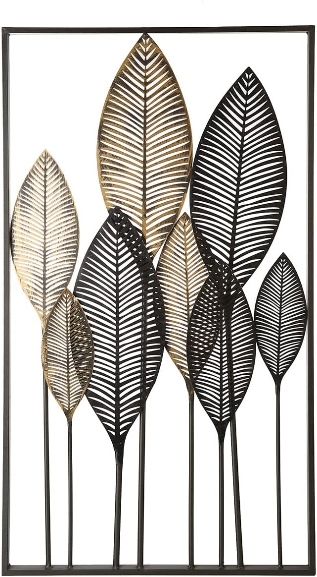 Casablanca - Wand-Deko - Bild xl - aus Metall mit Champagner-braunen Blättern - 95 x 53 cm