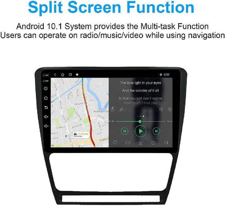 LEXXSON Android 10.1 Autoradio für Skoda Octavia 2009-2013 | 10 Zoll Touchscreen AM FM Radio GPS Nav