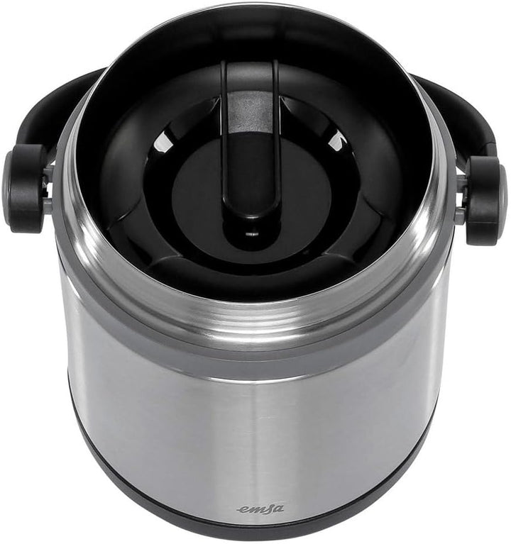 EMSA 509244 MOBILITY Isolier-Speisegefäss 1,2 L Edelstahl Schwarz - 100 % dicht - warme Mahlzeit - h