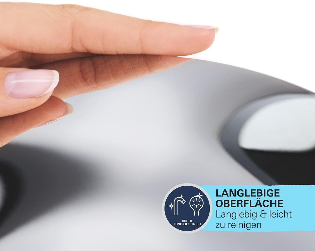 GROHE Vitalio SmartActive 130 Cube - Handbrause (wasserpsarend, 3 Strahlarten, Antikalk-System), chr
