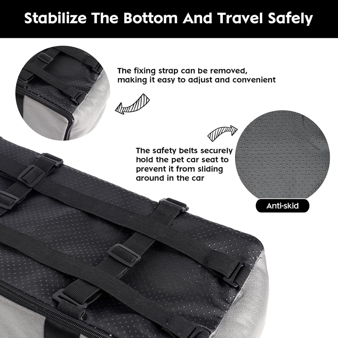 Arkyomi Hunde autositz,Mittelkonsole für Hunde Katzen,kleine Stabiler hundeautositz mit Gurt,Abnehmb