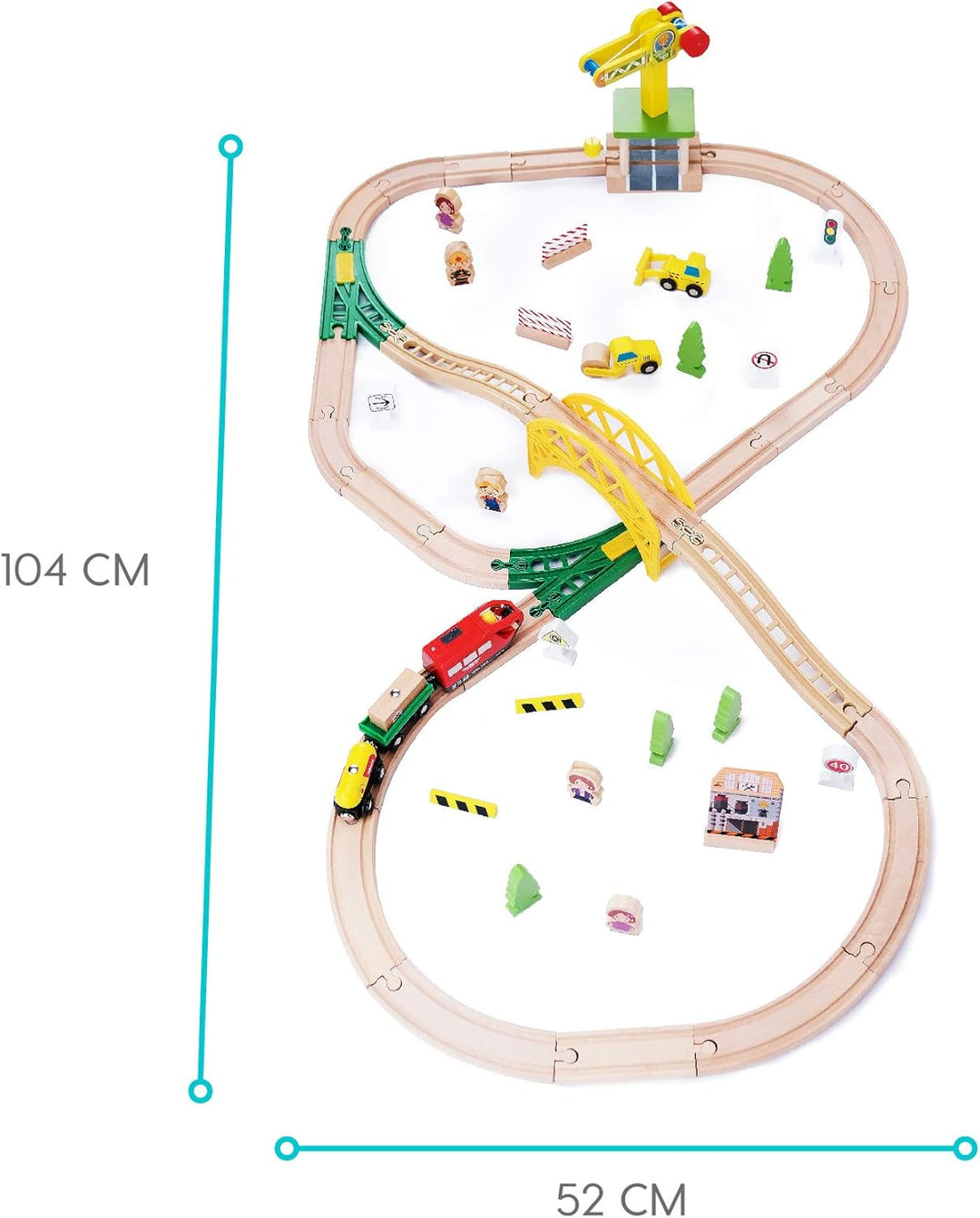 wuuhoo® Holzeisenbahn Paulchen im Set für Kinder - Spielzeugeisenbahn aus Holz, Eisenbahn Set mit Ho