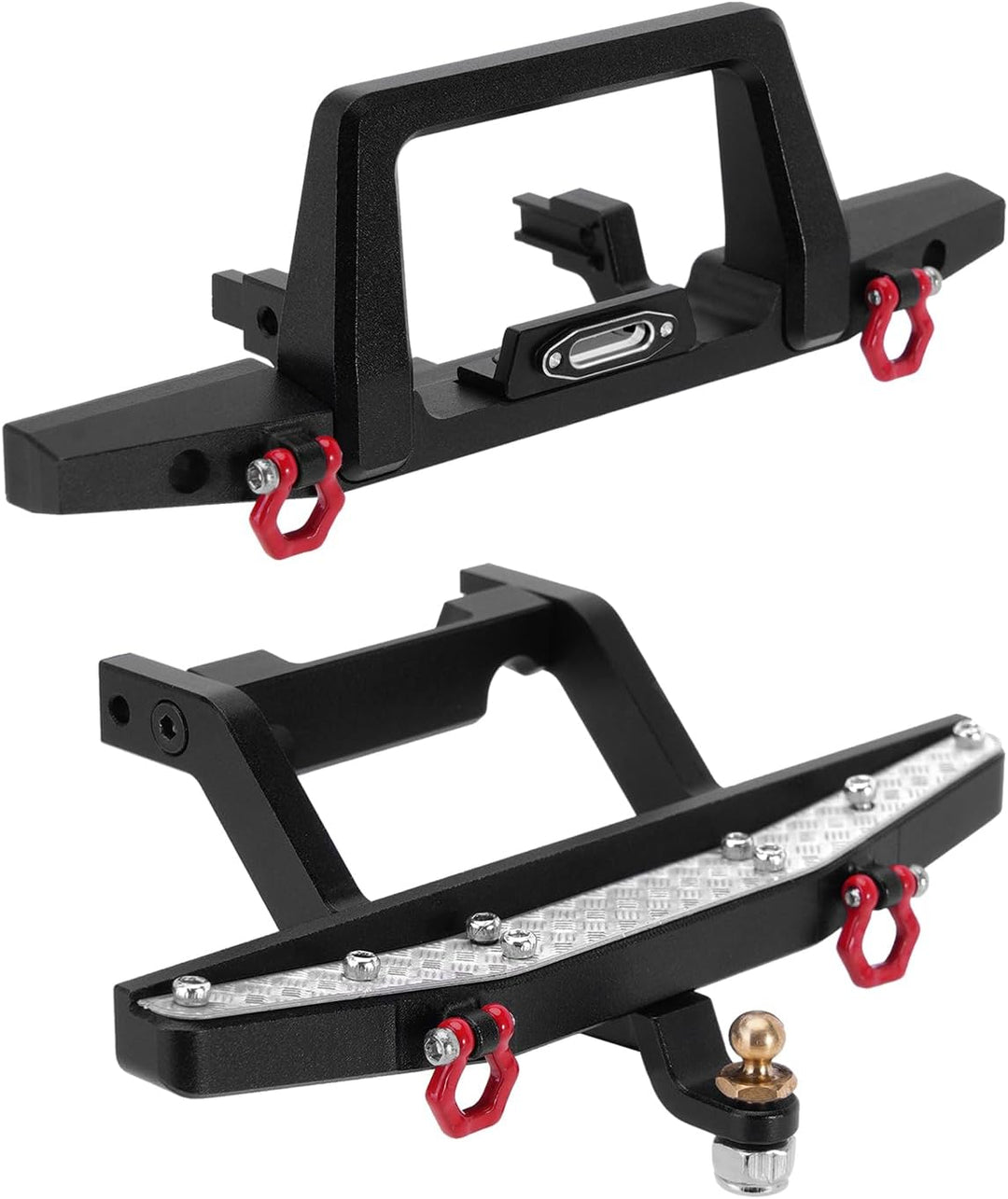 INJORA Vorne Hinten Bumper CNC Aluminium Stossstange 1/18 für TRX4M Defender Upgrade RC Crawler, Vor