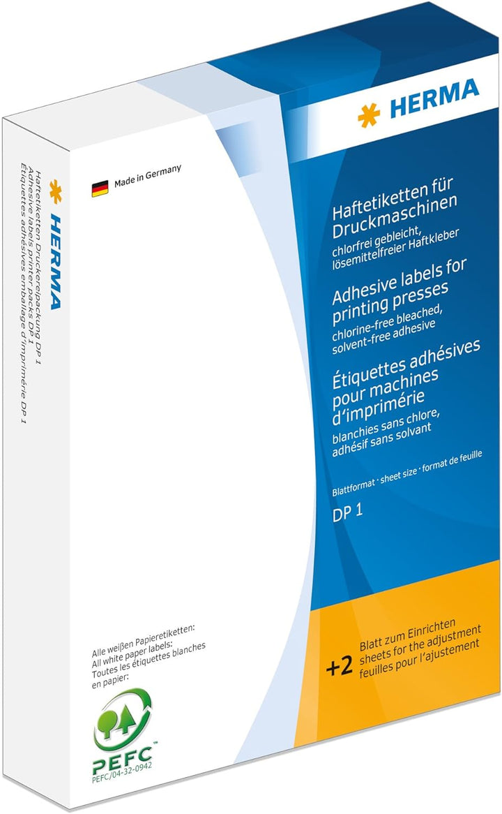 HERMA 2800 Haftetiketten für Druckmaschinen, 8 x 12 mm, Blattformat 168 x 120 mm, DP1, 1000 Aufklebe