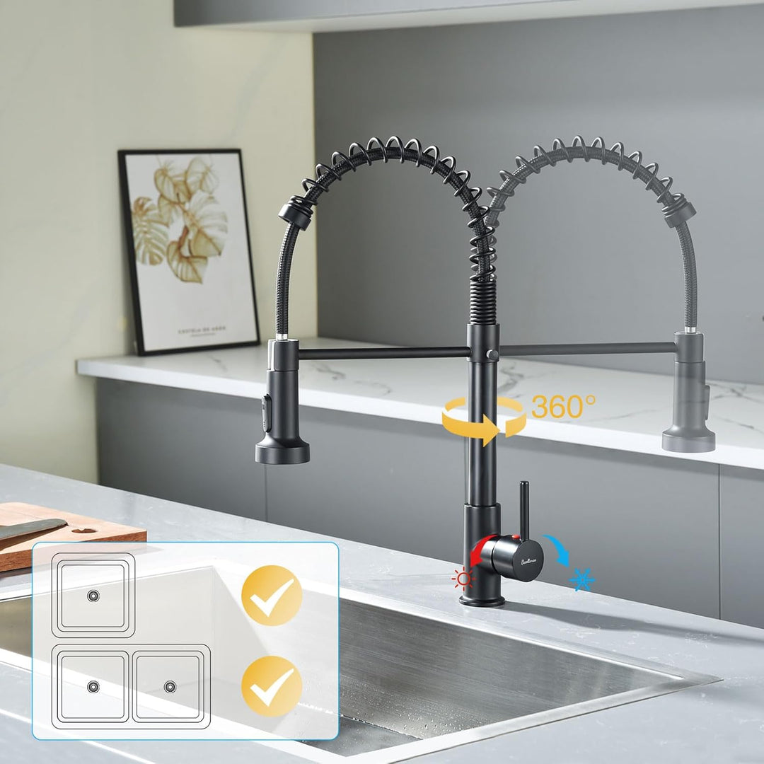 Baollansa Wasserhahn küche hochdruck armatur, kitchen faucet edelstahl mit hohen bogen und herunterz