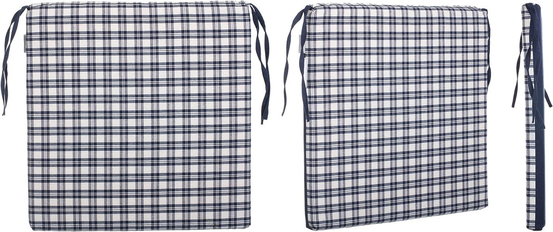 brandsseller 4er Vorteilspaket Sitzkissen Kariert Stuhlkissen Sitzauflage Stuhlauflage mit 4 Kordelb