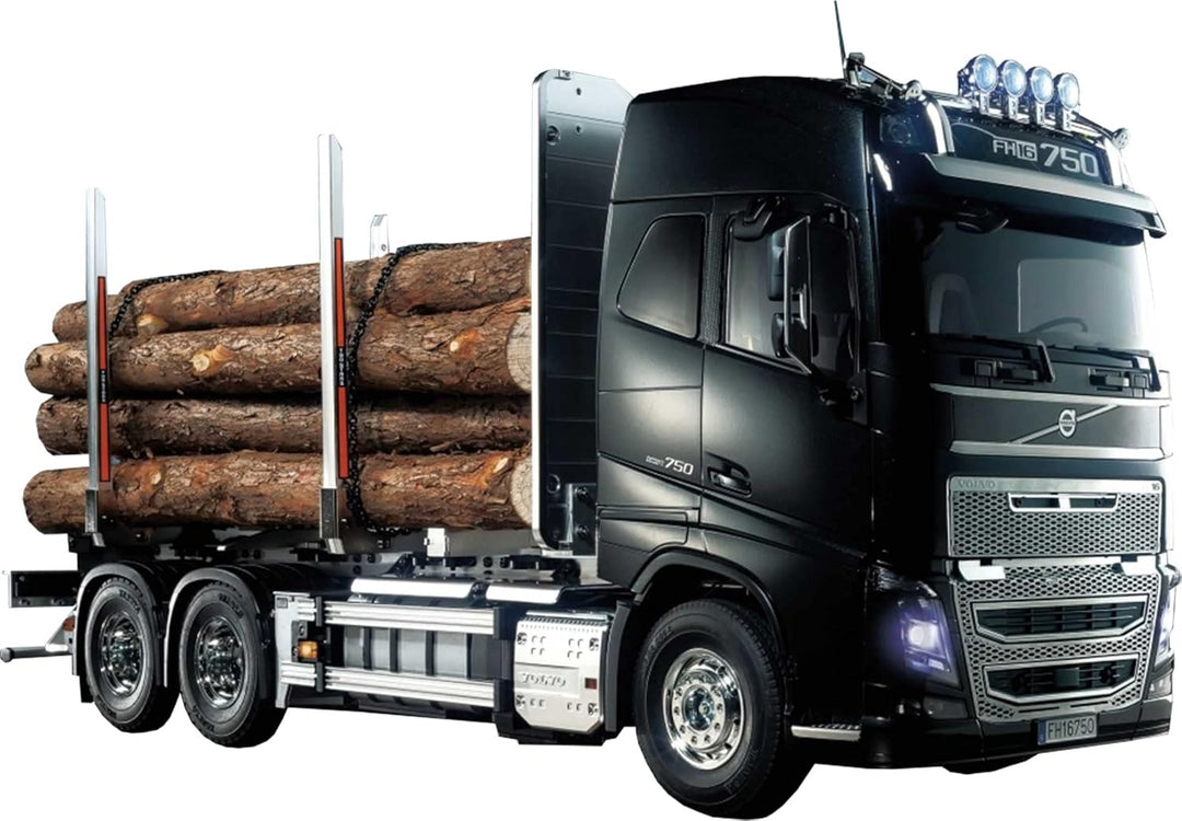 TAMIYA 56360 - 1:14 RC Volvo FH16 Holztransporter, RC-Truck, fernsteuerbarer LKW, Modellbau, Masssta