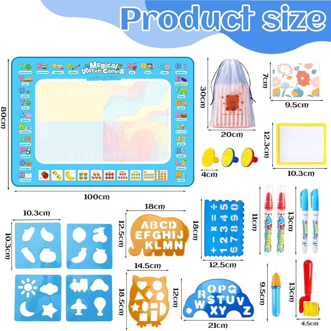 UCAMP Wasser Doodle Matte100 * 80 cm Aqua Magic Doodle Matte,Malmatte Mit Wasserstift Werkzeuge Stem