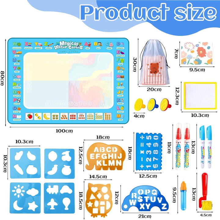 UCAMP Wasser Doodle Matte100 * 80 cm Aqua Magic Doodle Matte,Malmatte Mit Wasserstift Werkzeuge Stem