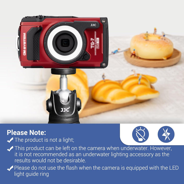 JJC Makro LED Lichtleitring für Olympus Tough TG-7 TG-6 TG-5 TG-4 TG-3 TG-2 TG-1 TG7 TG6 TG5 Kameras
