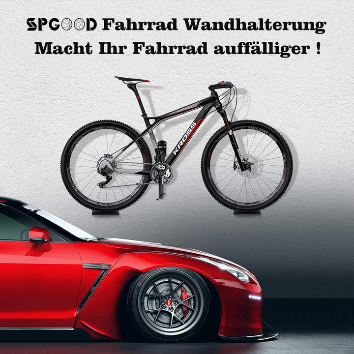 SPGOOD Fahrrad Wandhalterung 3 IN 1 Fahrradhalterung Wand Bike Wall Mount -1xWandhalter & 2x Stützwi