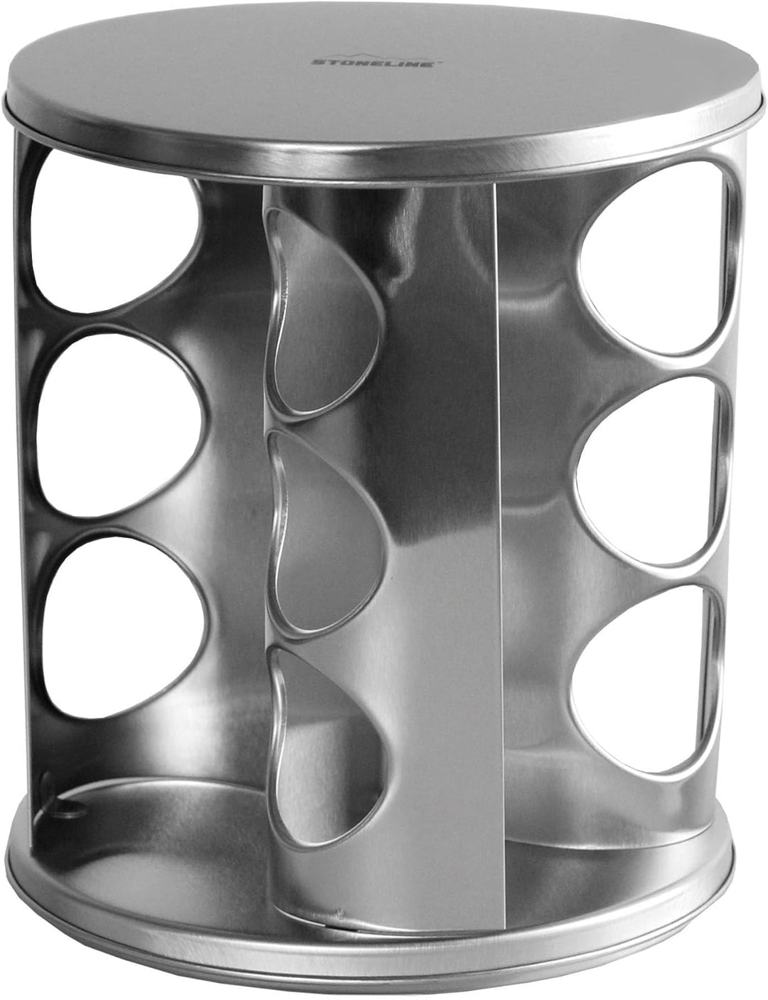 STONELINE Gewürzregal, Gewürzkarussell drehbar aus Edelstahl mit 12 Gewürzgläser, Gewürzregal stehen