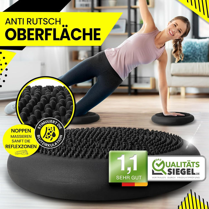 Dunlop Sports Balance Kissen Ball Sitzkissen - für einen stärkeren Rücken in Rekordzeit Premium Bala