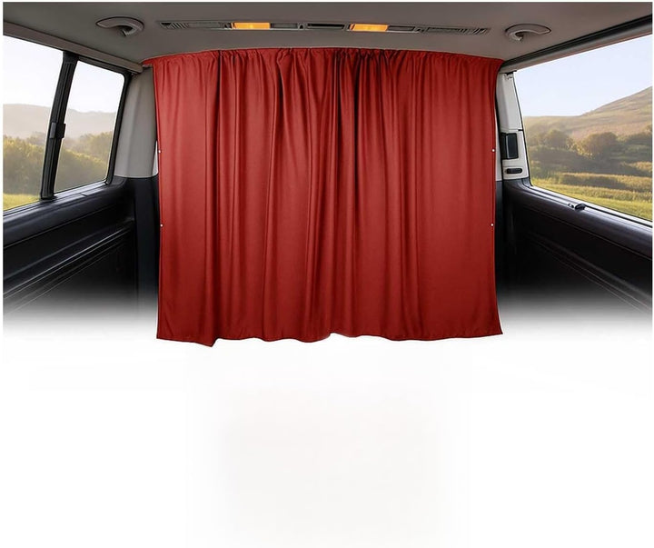 OMAC Autogardinen Fahrerhaus Mass Gardinen kompatibel mit VW Transporter T3 T4 L1 L2 Rot 130x180 Sch