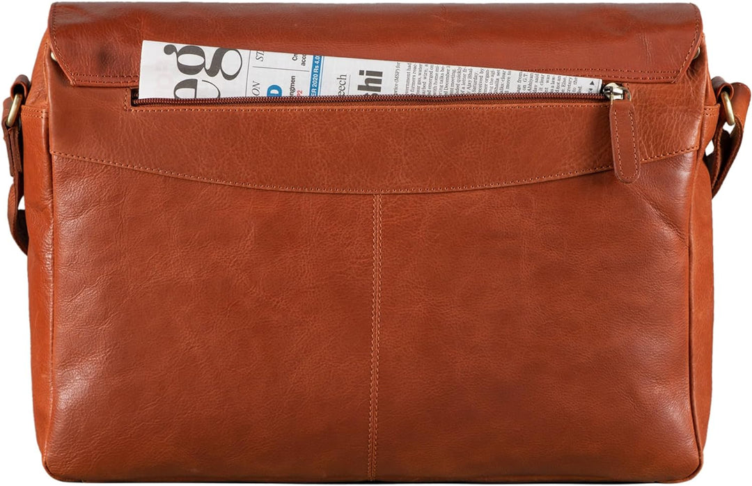 STILORD 'Rick' Schultertasche Leder für 15,6 Zoll Laptop Umhängetasche Aktentasche Bürotasche Unitas