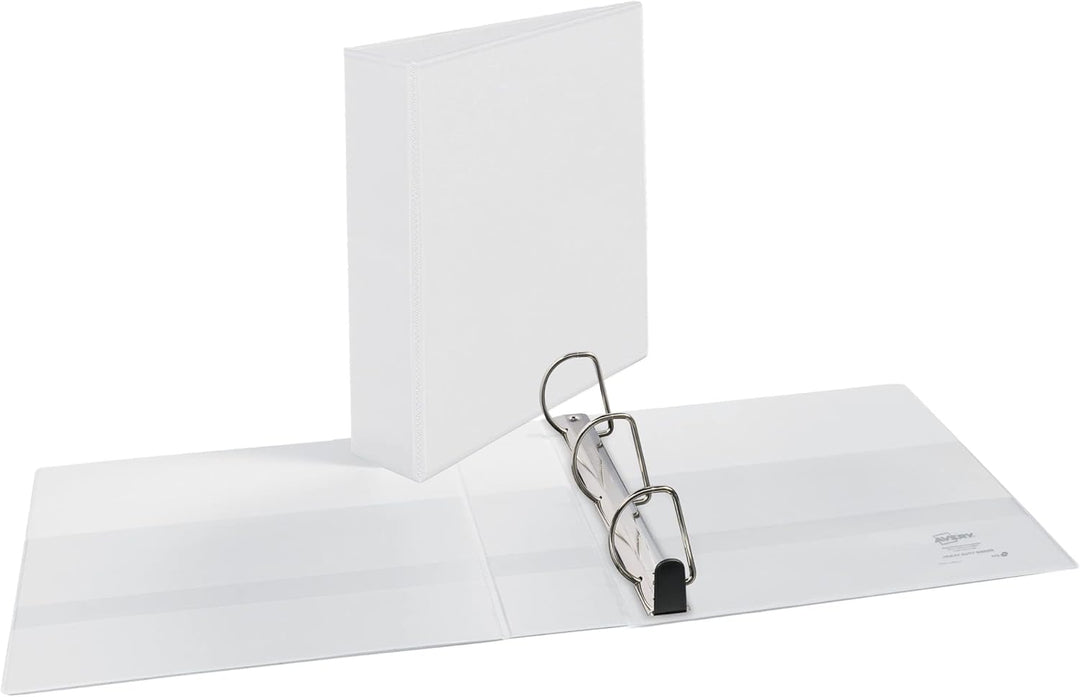 Avery Robustes 3-Ringbuch, 5,1 cm, schräge Ringe, für 21,6 x 27,9 cm Papier, 1 weisser Ordner (05504