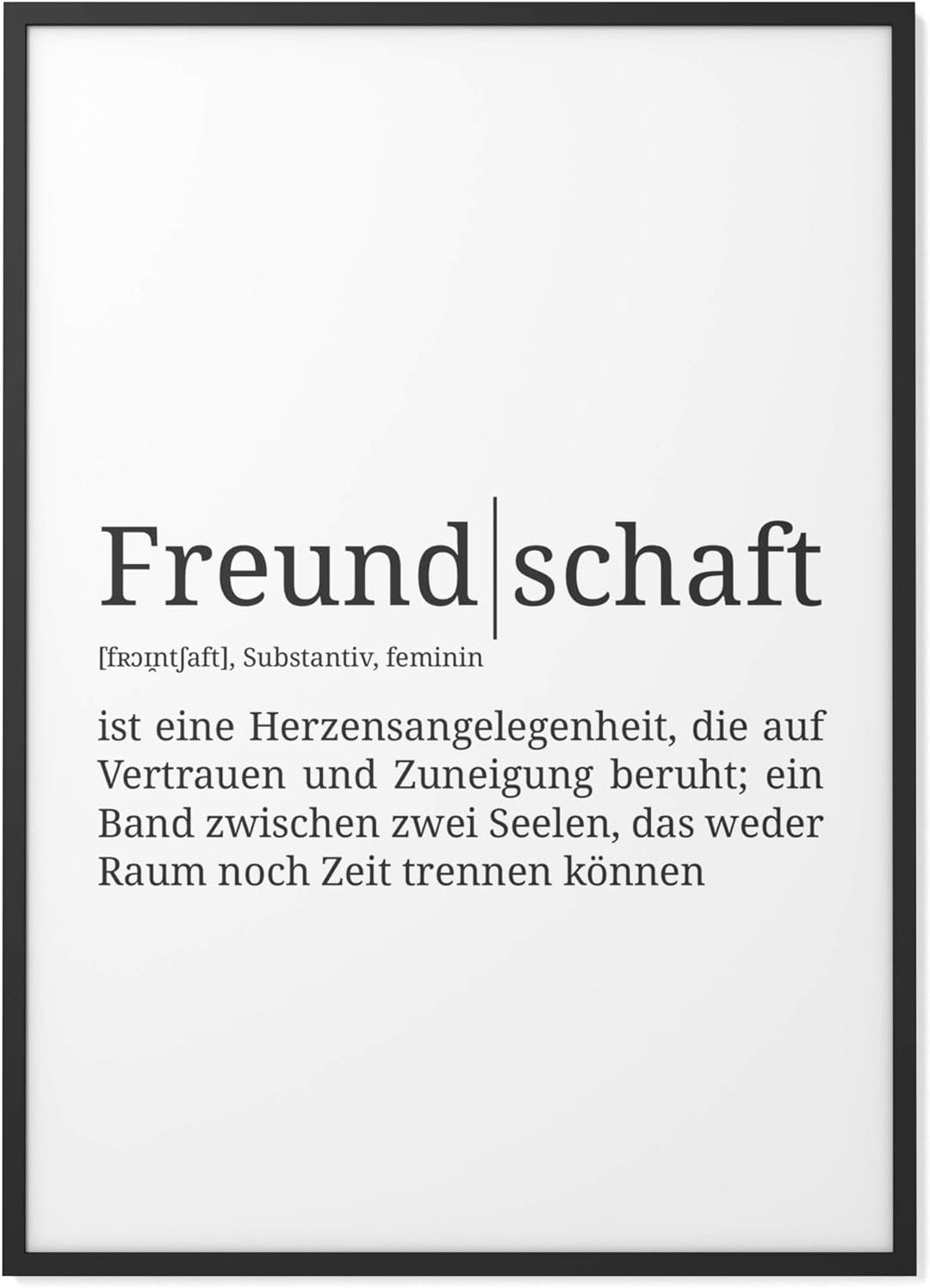 Papierschmiede® Definition: Freundschaft, DIN A1 (59x84 cm), XXL Poster für Wohnzimmer, Schlafzimmer