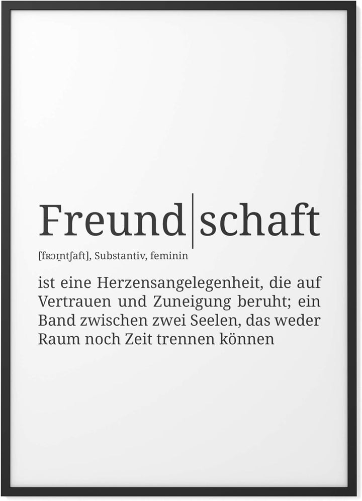 Papierschmiede® Definition: Freundschaft, DIN A1 (59x84 cm), XXL Poster für Wohnzimmer, Schlafzimmer