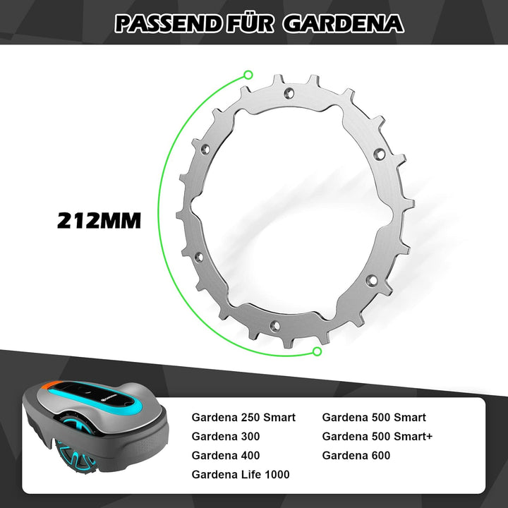 Edelstahl Mähroboter Spikes für Gardena Sileno City 250 + 500 + Life aufwendig entgratet inkl Trakti