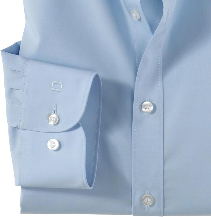 OLYMP Herren Oberhemd Langarm Level Five,Uni,Body fit,New York Kent,Hellblau 10,41