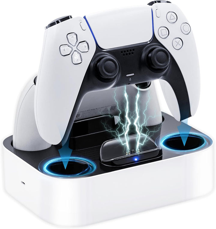 Mcbazel Ladestation PS5 Controller, PS5, Doppel-Ladegerät, Schutz gegen Überhitzung, dreifacher Schu