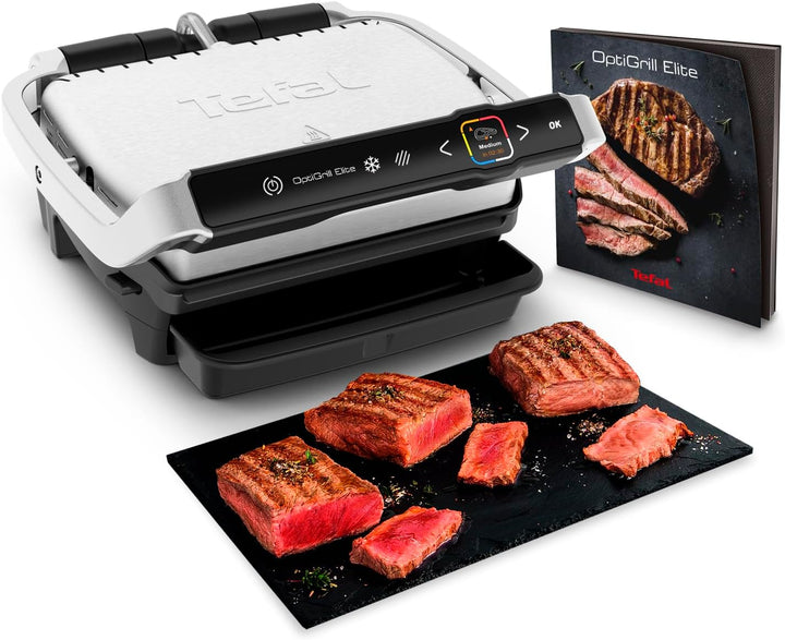 Tefal Optigrill Elite GC750D | Kontaktgrill | Elektrischer Indoor-Grill | 12 automatische Grillprogr