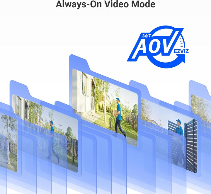 EZVIZ 4K Akku Überwachungskamera mit 10400mAh Akku, kabellose Aussenkamera mit eingebautem 1.4W Sola