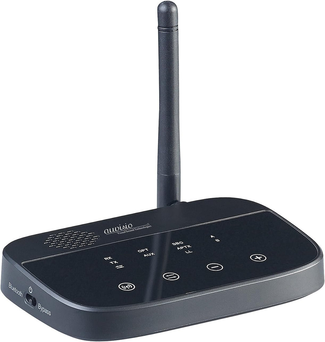 auvisio Transmitter, Bluetooth: 2in1-Audio-Sender & -Empfänger, Bluetooth 4.2, aptX, 100 m Reichweit
