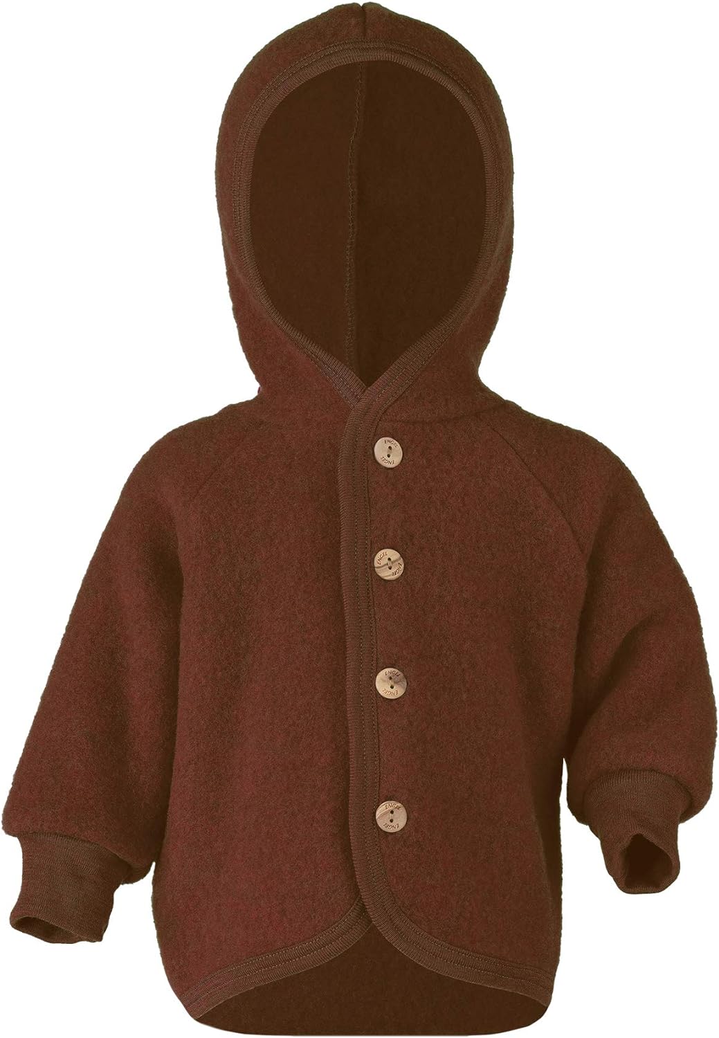 Engel Baby Jacke mit Kapuze Wollfleece 98-104 Zimt Melange, 98-104 Zimt Melange