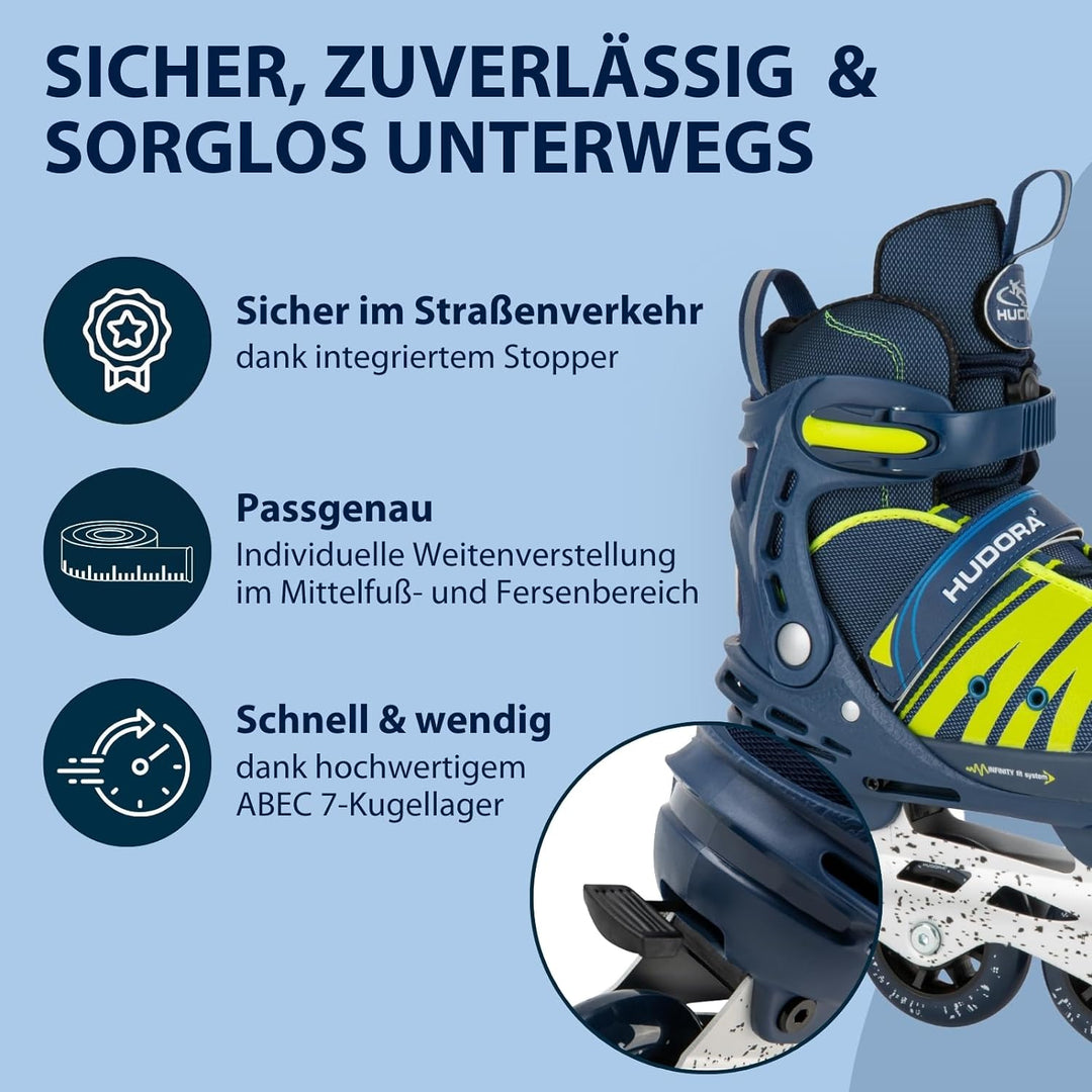 HUDORA Inlineskates Comfort, Softboot Inliner für Kinder, Jugendliche und Erwachsene - Verschiedene