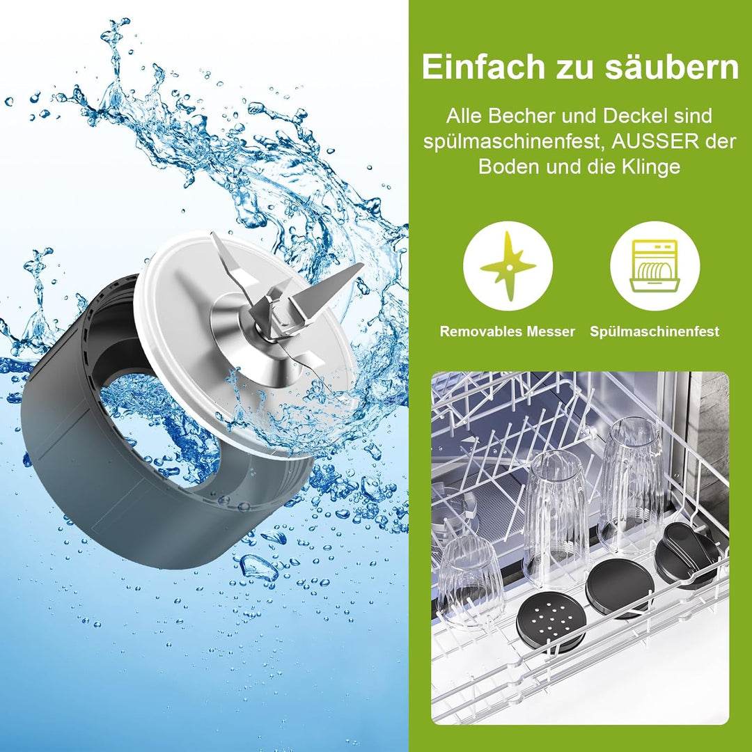 Rawhui Mixer Smoothie Maker to go, 2in1 Mini Mixer Küche zum Mahlen & Mixen, 800W Blender Elektrisch